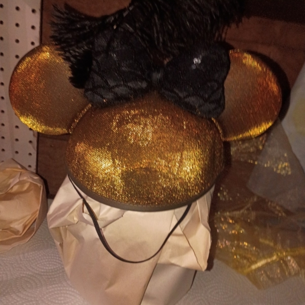 Gold and Black Mouse Ears Headband